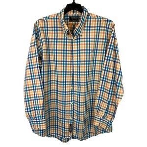 Pelican Coast Long Sleeve Shirt  Men's XL  Classic Fit Button Down Blue / Orange